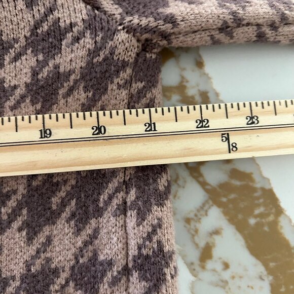 Rielle Trench Cardigan Women’s SZM Houndstooth Brown Coco Classic Knit Button - Picture 12 of 13